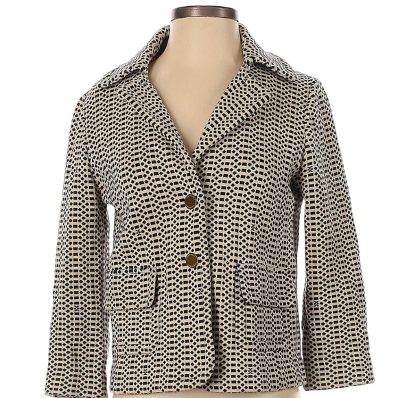 Tory Burch Knit Blazer Black and White Size Small EUC